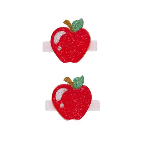 APPLE GLITTER RED ALLIGATOR CLIPS