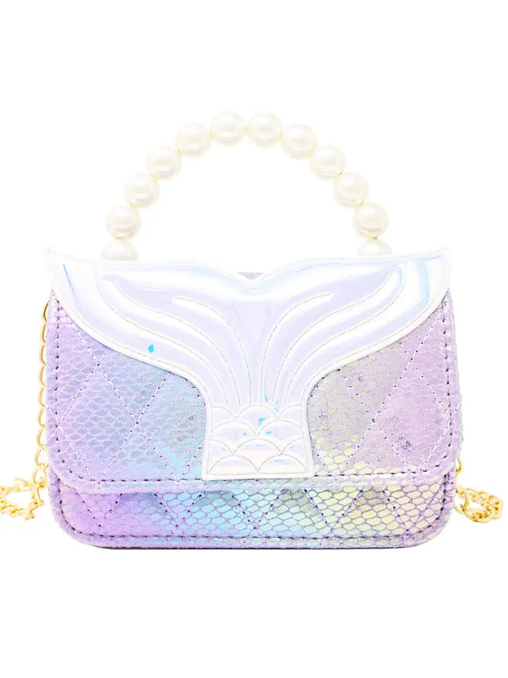 MERMAID TAIL PEARL HANDLE BAG - PURPLE