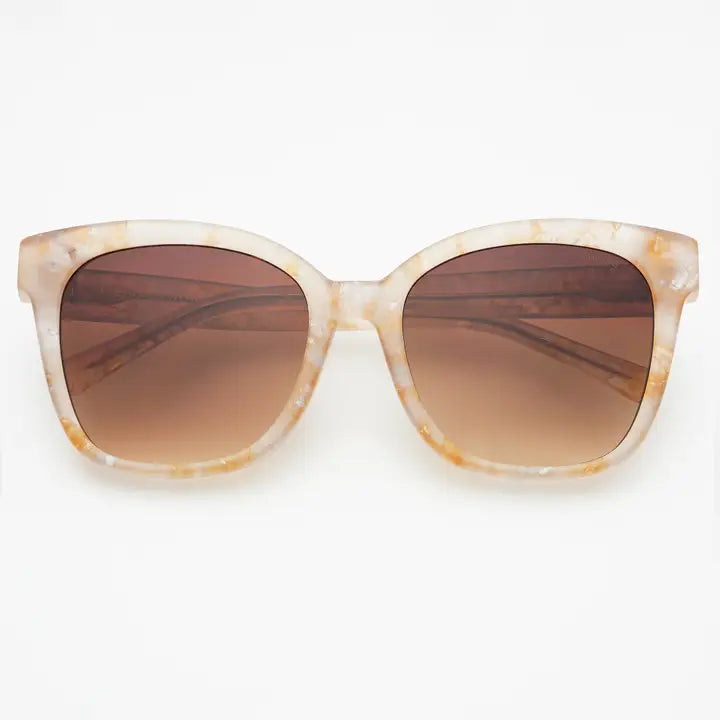 AMBER ACETATE CAT EYE SUNGLASSES - PINK PEARL