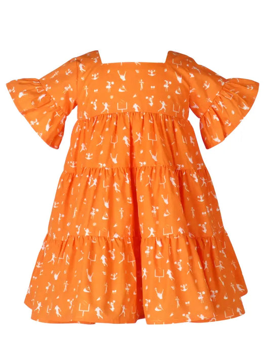 GAME DAY TIER DRESS - ORANGE