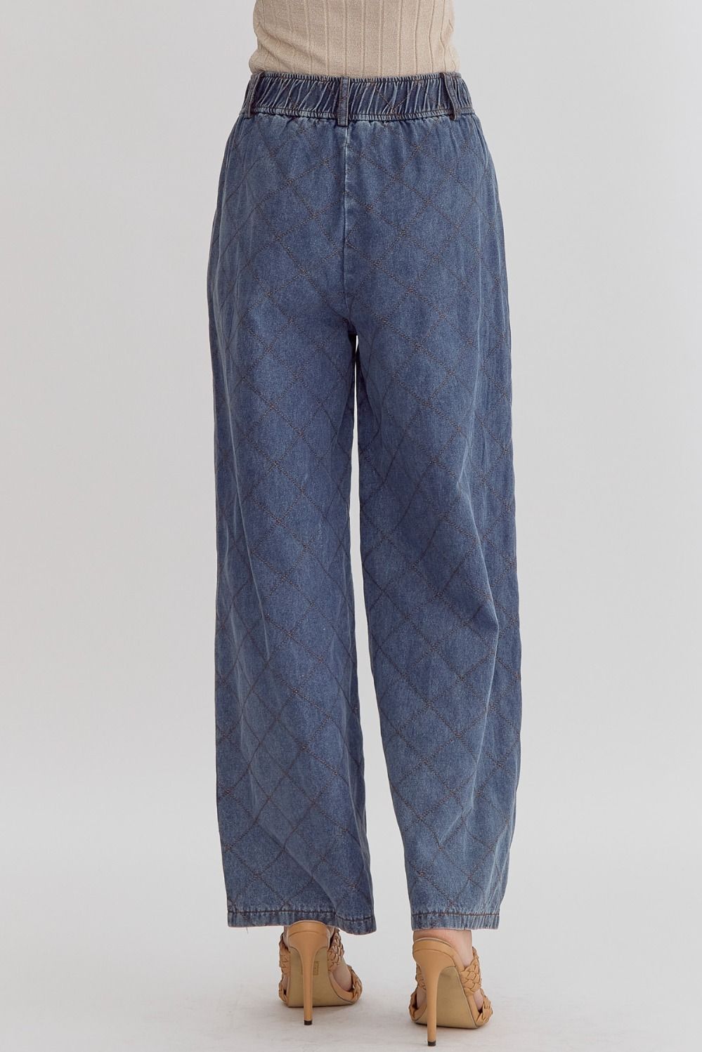 HIGH WAIST DENIM WIDE LEG PANTS