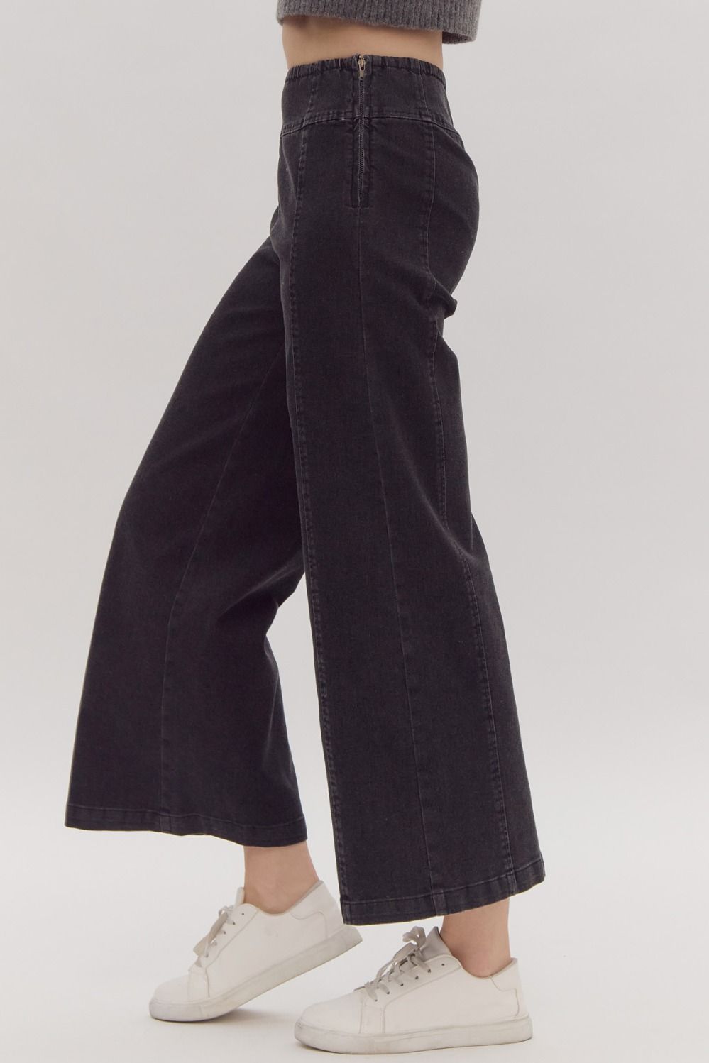 WIDE LEG PANTS - BLACK