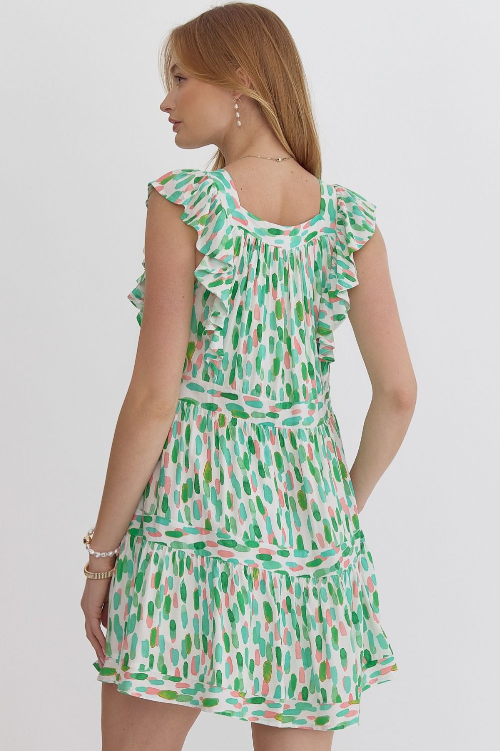 SLEEVELESS MINI DRESS - GREEN