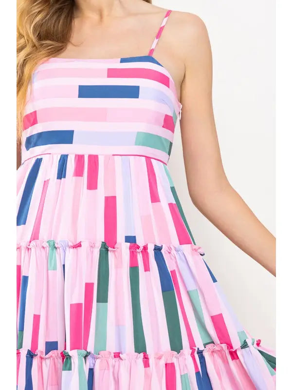 TIERED DRESS - PINK