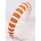 SLOANE STRIPED HEADBAND - ORANGE/WHITE