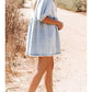 PUFF SLEEVE LIGHT DENIM DRESS