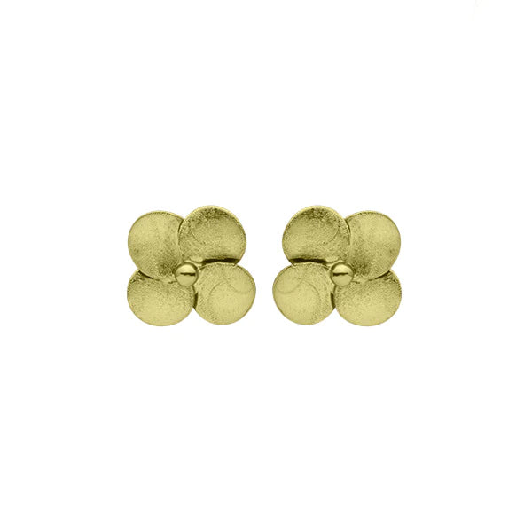 FLOWER STUDS - BRUSHED GOLD