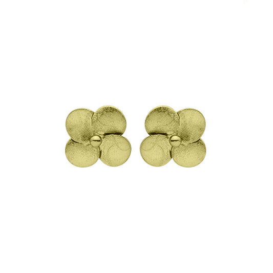 FLOWER STUDS - BRUSHED GOLD