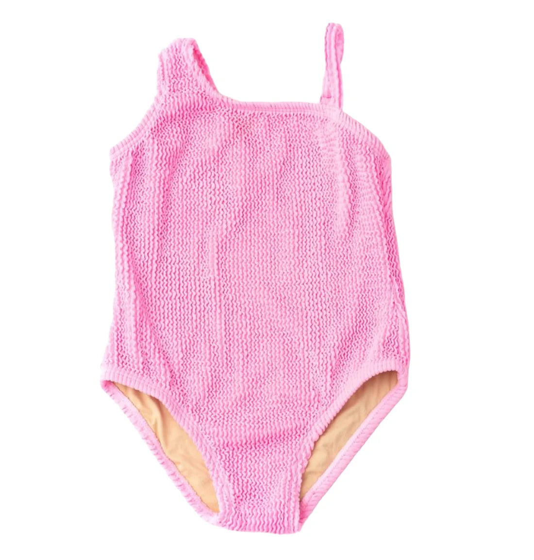 CRINKLE PINK ONE SHOULDER SWIMSUIT