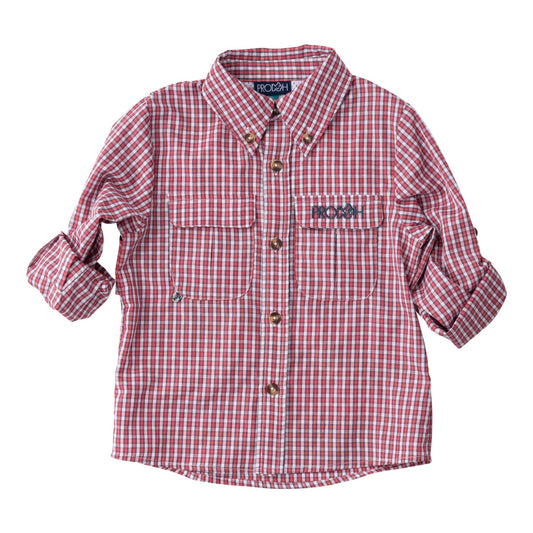 PLAID FOUNDERS FISHING SHIRT - WINTERBERRY PLAID