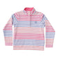 SPORTY SNAP PULLOVER - PINK CARNATION STRIPE