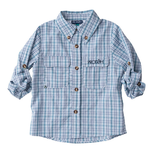 PLAID FOUNDERS FISHING SHIRT - ADRIATIC BLUE PLAID