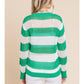 STRIPED KNIT TOP - GREEN/WHITE