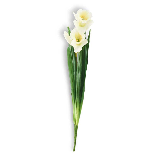 18" WHITE DAFFODIL W/ DOUBLE BLOOM