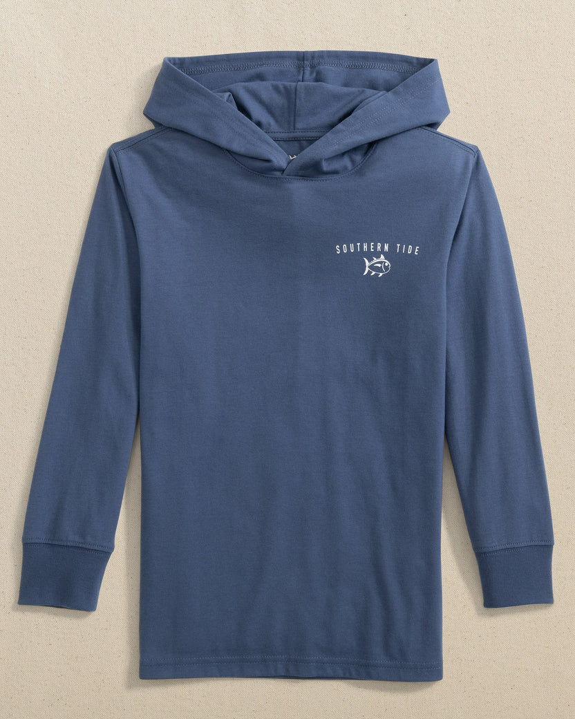 KIDS SHARK TOOTH SKIPJACK HOODIE T-SHRIT - LIGHT INDIGO