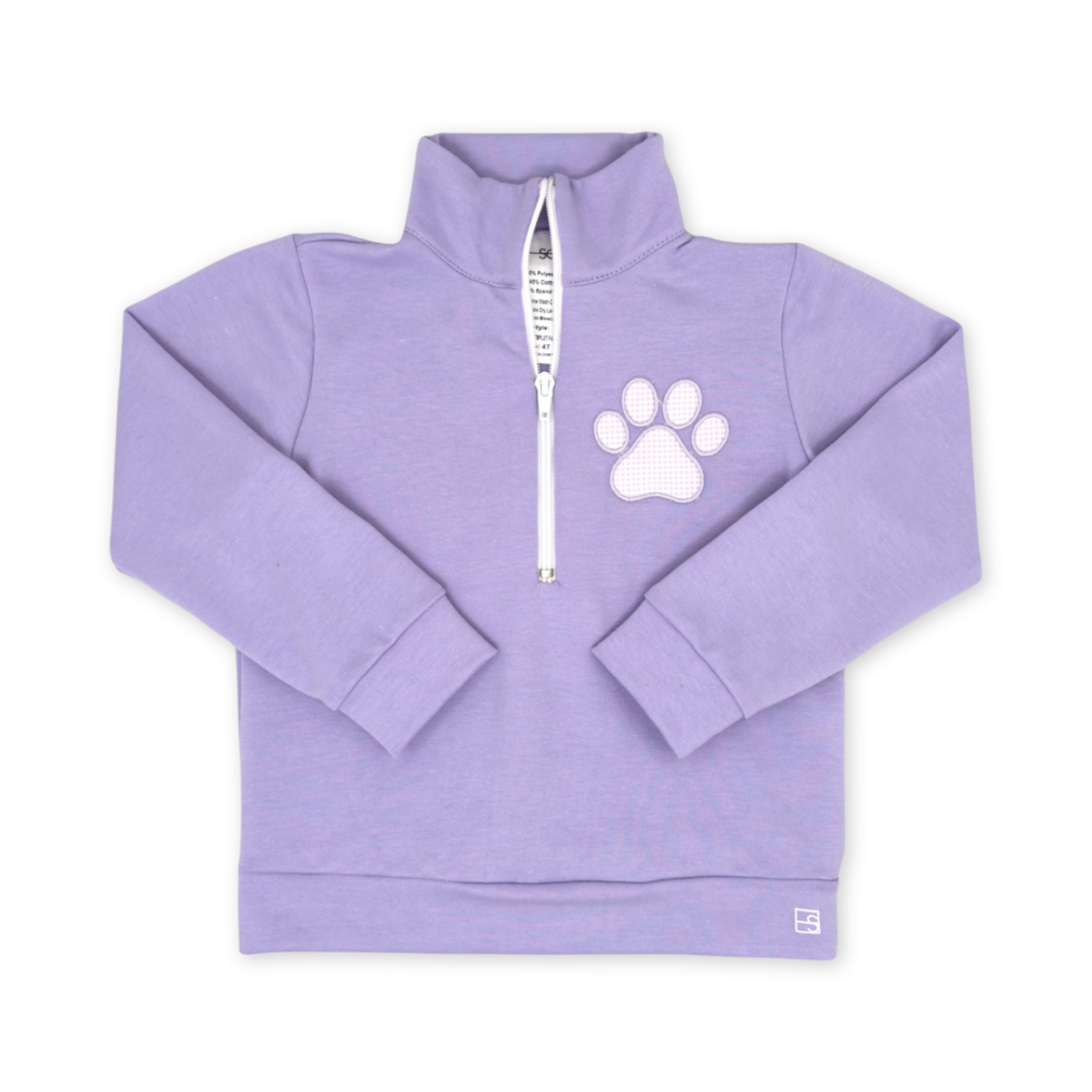 HAYDEN HALF ZIP - PETAL PURPLE PAW