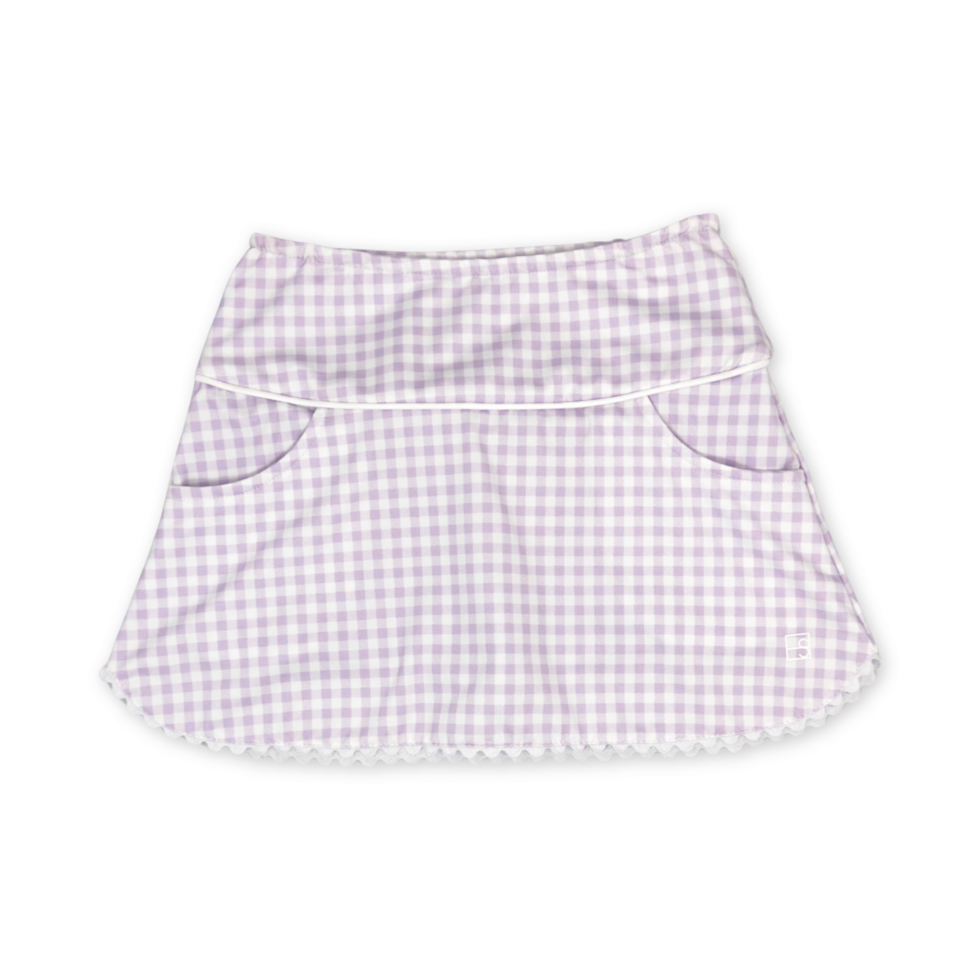 TIFFANY SKORT - PETAL PURPLE GINGHAM