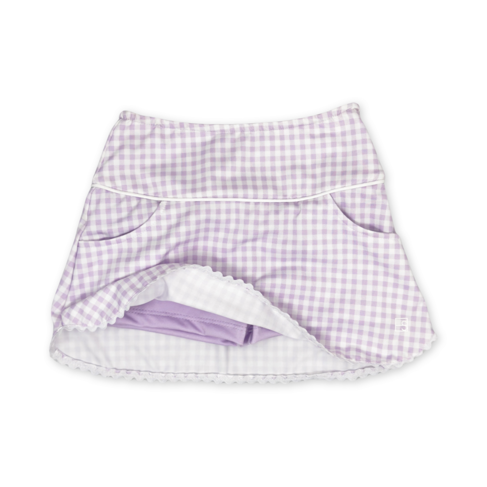 TIFFANY SKORT - PETAL PURPLE GINGHAM