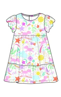 SUNNY DAY VIBES SHORT SLEEVE TIERED DRESS