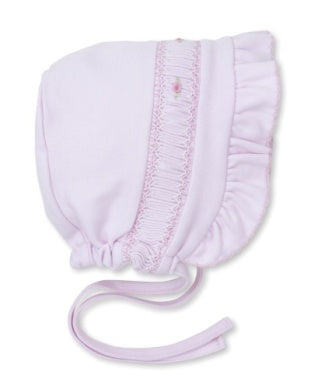 BONNET W/ HAND SMOCKING - PINK