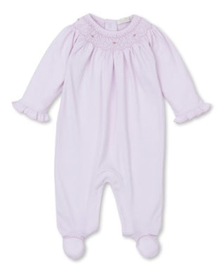 FOOTIE W/ HAND SMOCKING - PINK