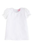 CONTRAST SLEEVE TEE - WHITE EYELET