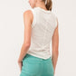 ROUND NECK SLEEVELESS TANK - WHITE