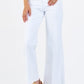 WIDE LEG SUPER HIGH RISE CUT OFF HEM FIONA JEANS - WHITE