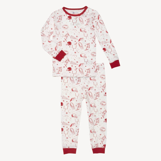 WHITE GAME DAY LS PAJAMAS