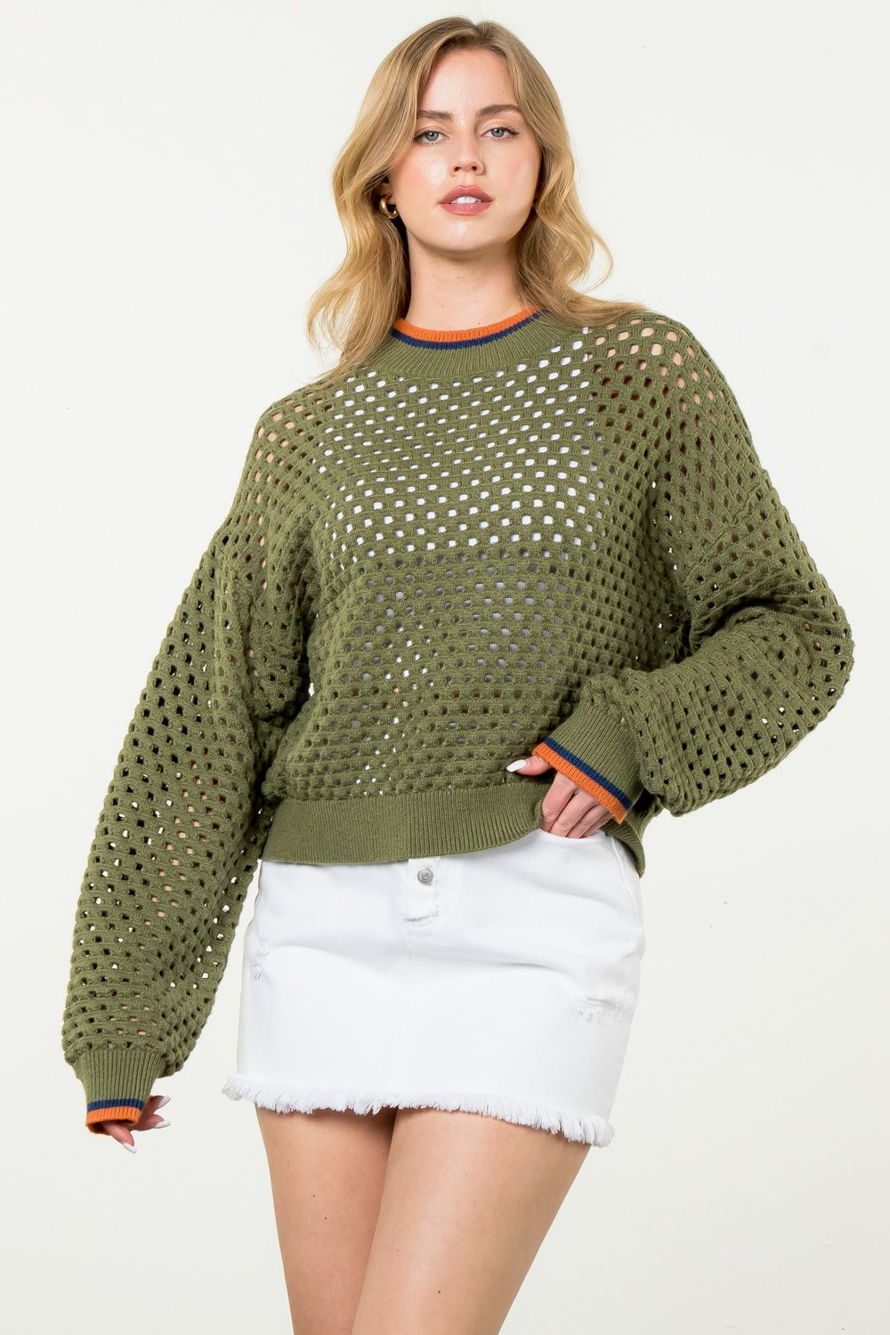 KNIT SWEATER - OLIVE