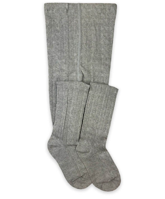 JEFFERIES SOCKS CLASSIC CABLE KNIT TIGHTS - GREY