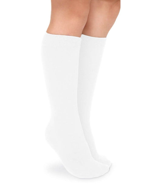 JEFFERIES SOCKS COTTON KNEE HIGH SOCKS 2 PAIR PACK - WHITE