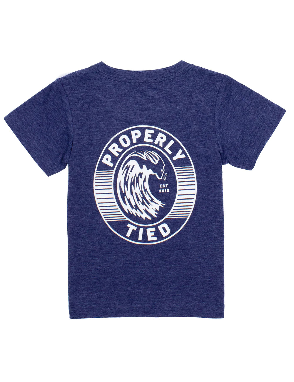 BOYS PORTLAND POCKET TEE SS OVAL WAVE - NAVY HEATHER