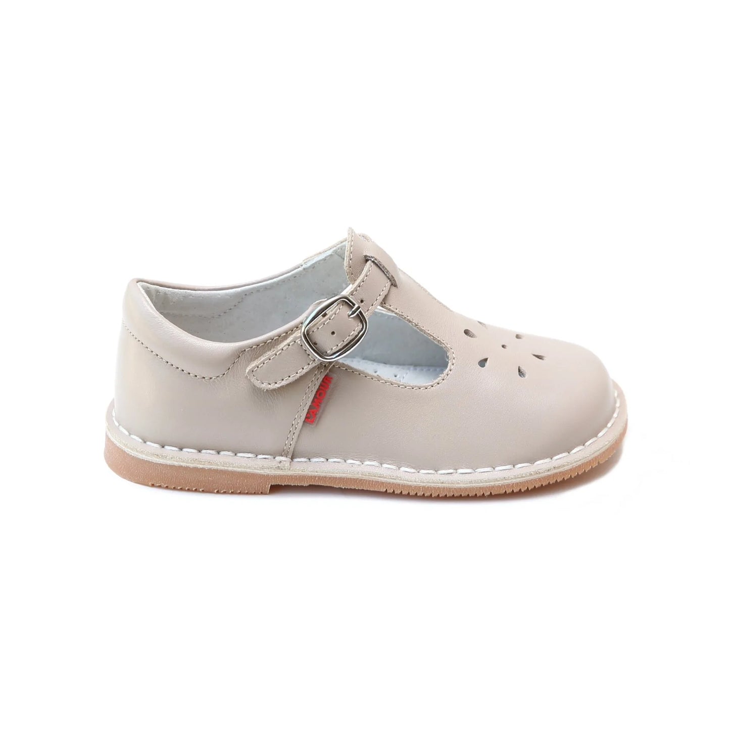 JOY CLASSIC LEATHER T-STRAP MARY JANE - ALMOND