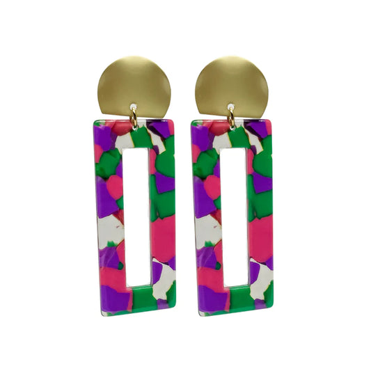 ANSLEY EARRINGS - COLORFUL PINK