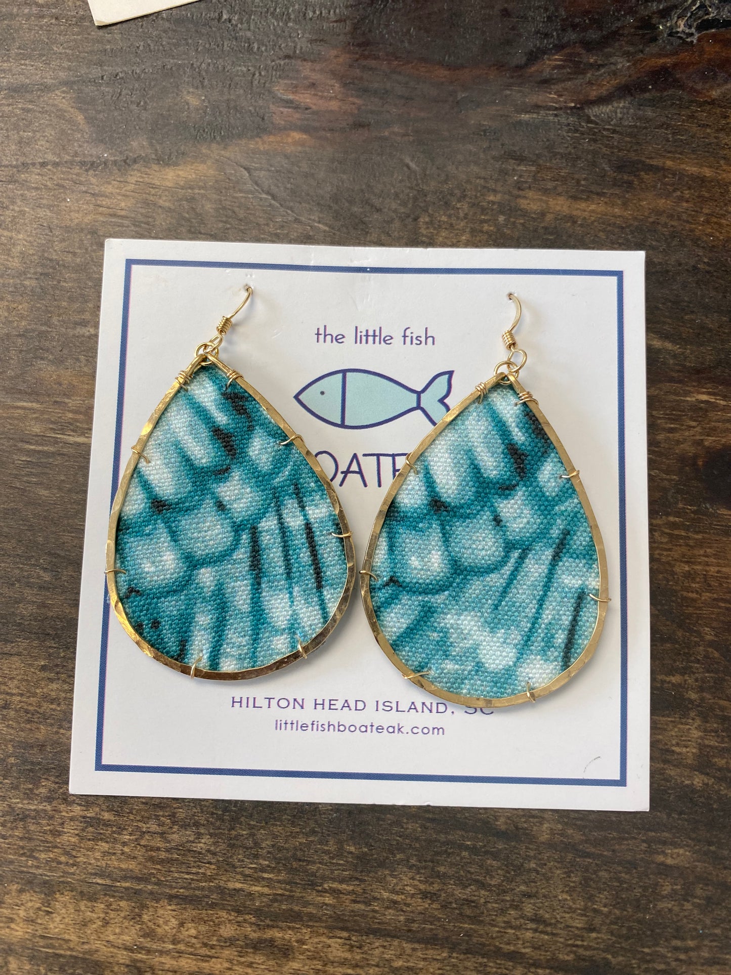 SCHOONER EARRINGS - TEAL SCALLOPED