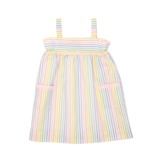 MILLIE DAY DRESS - RAINBOW ROLLER SKATE STRIPE