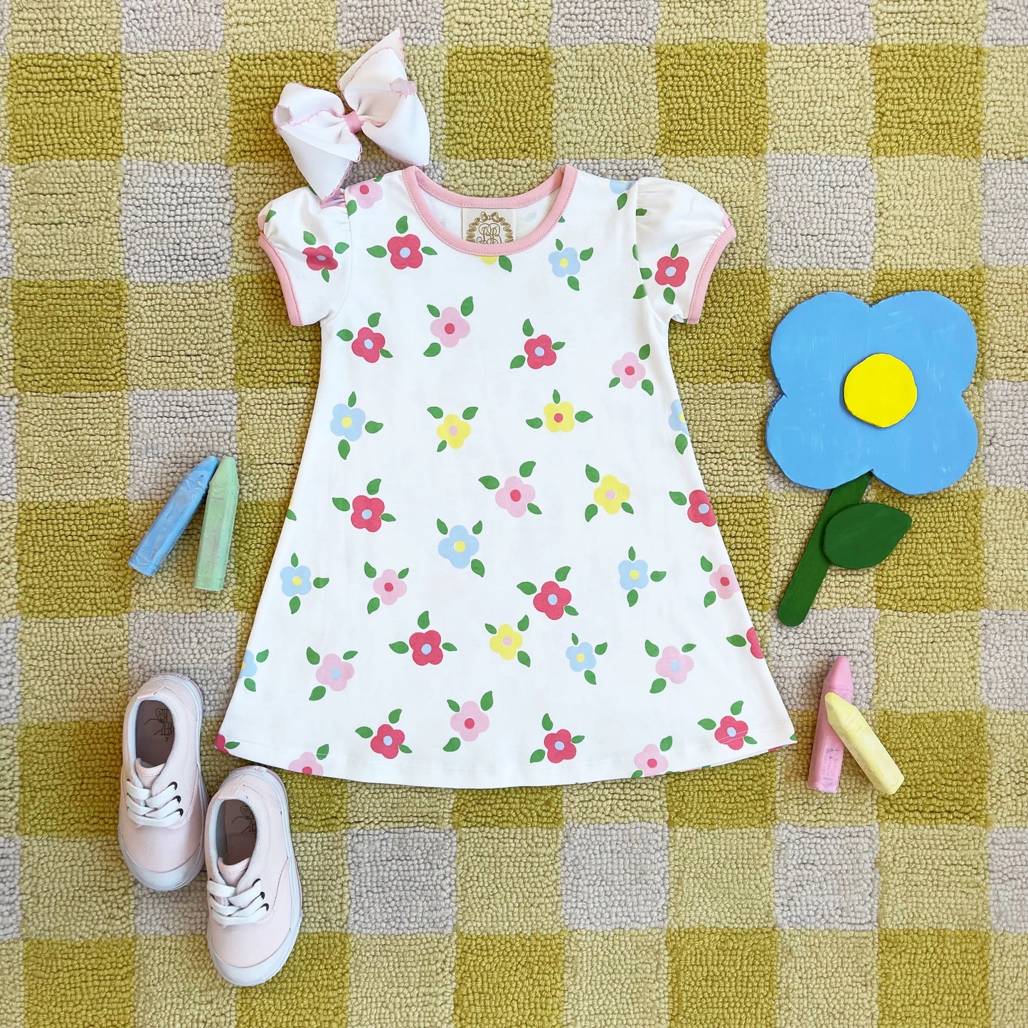 PENNY'S PLAY DRESS - LITTLE GASPARILLA GARDEN/SANDPEARL PINK