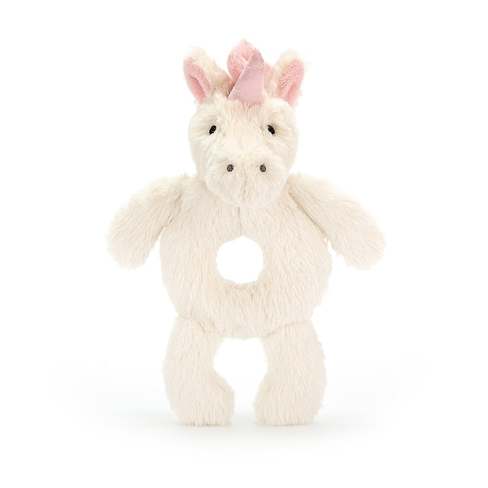 BASHFUL UNICORN RING RATTLE