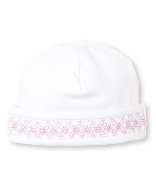 HAT W/ HAND SMOCK - WHITE/LT PINK